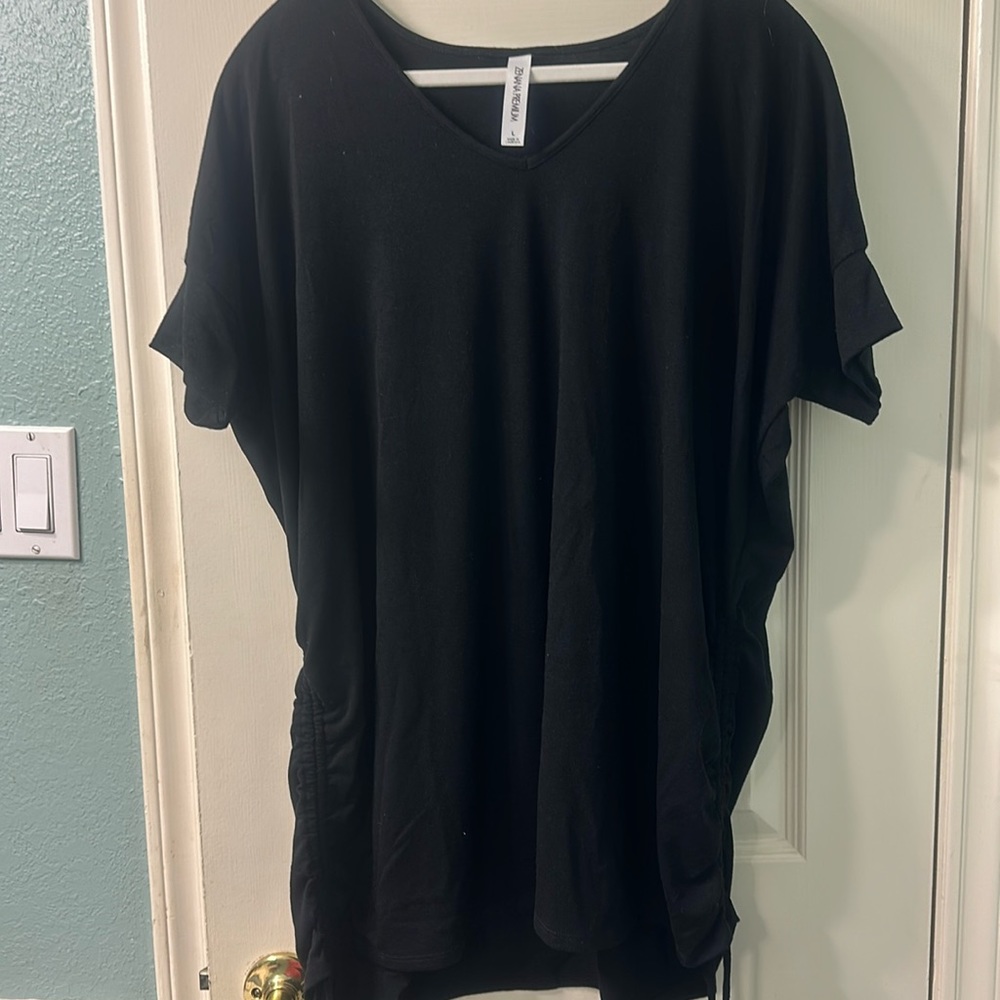 Black extra length shirt